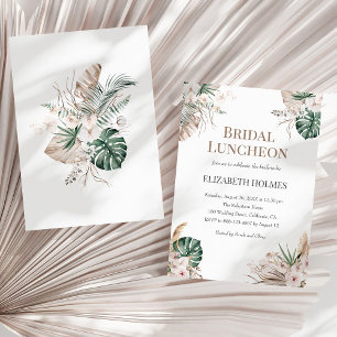 Boho Tropical Orchid Bridal Luncheon Invitation