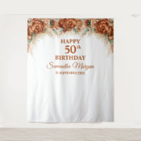 Boho tropical pampas grass palm 50th birthday