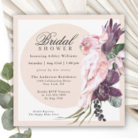 Boho Tropical Pink Parrot Floral Bridal Shower