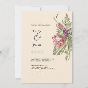 Boho Tropical Protea  Invitation