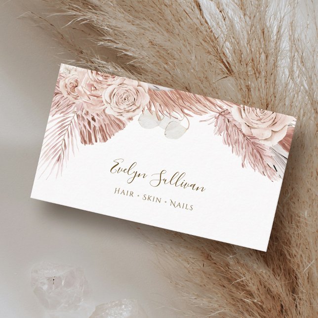 Boho tropical roses business card (Creator Uploaded)