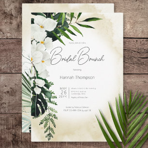 Boho Tropical Sand Watercolor Bridal Brunch Invitation