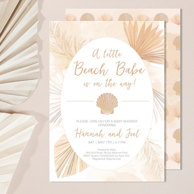 Boho Tropical Seashell Gender Neutral Baby Shower  Invitation (Creator Uploaded)