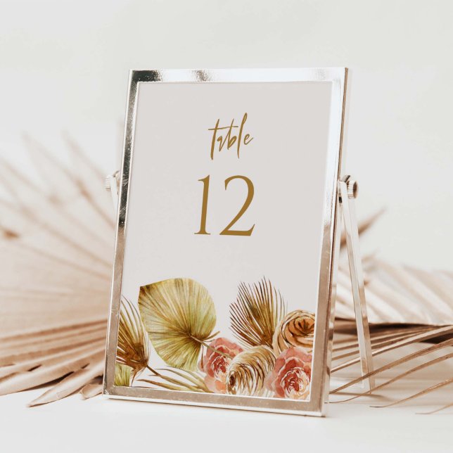 Boho Tropical Table Number Wedding Party Sign C103 (Creator Uploaded)