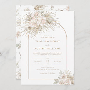 Boho Tropical Watercolor Wedding Invitation