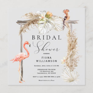 Boho Tropical Wedding Arch Bridal Shower Invitatio Invitation