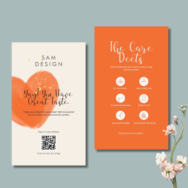 Boho Tumblr Care Card Package Insert with barcode (Creator Uploaded)