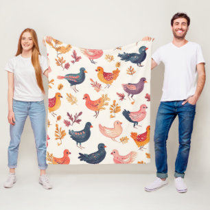 Boho Turkey Folk Art Watercolor Pattern Fleece Blanket