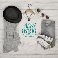 Boho Turquoise Soul Sisters Script Custom Name