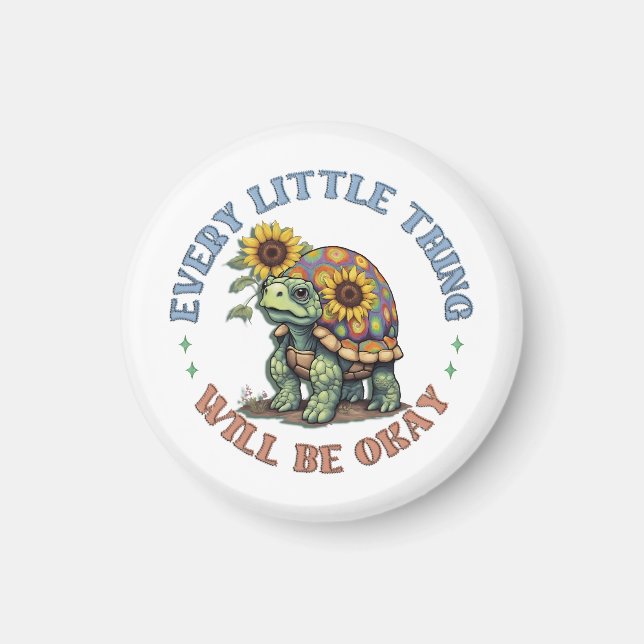 Boho Turtle Every little Thing positivity  Hippie  Magnet (Front)