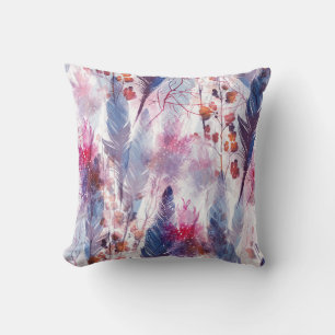 Boho Twigs and Feathers: Fashionable Artwork Cushion