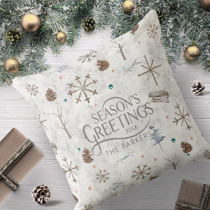 Boho Twigs & Pinecone Christmas ID986 Cushion