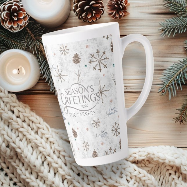 Boho Twigs & Pinecone Christmas ID986 Latte Mug (Creator Uploaded)
