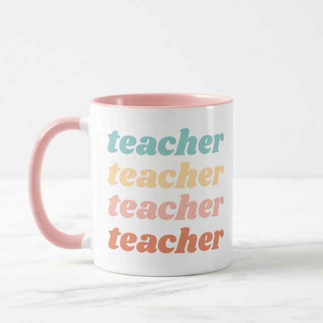 Boho Typographic Teacher Appreciation Mug (Left)