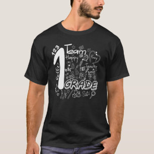 Boho Typography 1st Grade Student Teacher Back To  T-Shirt