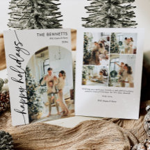 Boho Typography Happy Holidays Arch Photo
