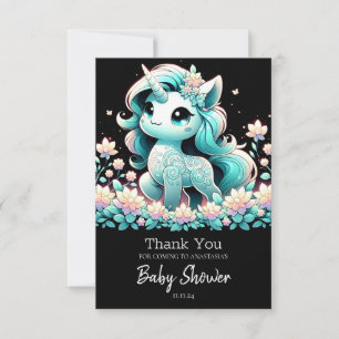 Boho Unicorn Baby Shower Thank You Card