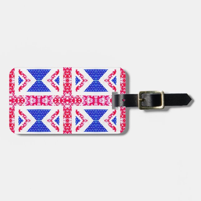 boho union jack luggage tag (Front Horizontal)