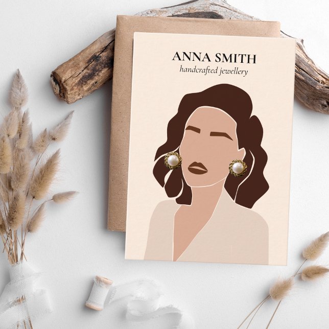 Boho unique Inclusive Woman Stud Earring Display Business Card (Creator Uploaded)
