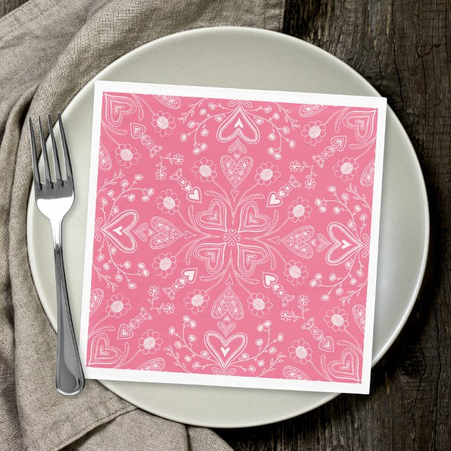 Boho Valentine Garden  Napkin (Creator Uploaded)