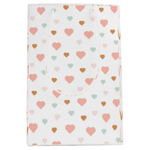 Boho Valentine's Day pastel love hearts Medium Gift Bag