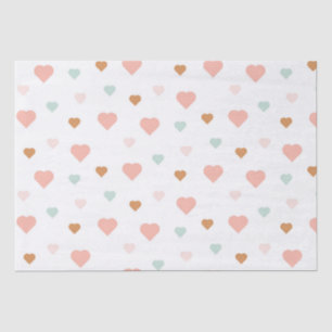 Boho Valentine's Day pastel love hearts Wrapping P Tissue Paper