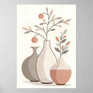 Boho Vases & Botanical Poster