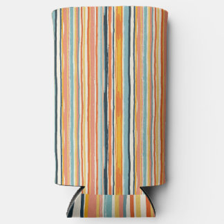 Boho Vertical Stripe Seltzer Can Cooler