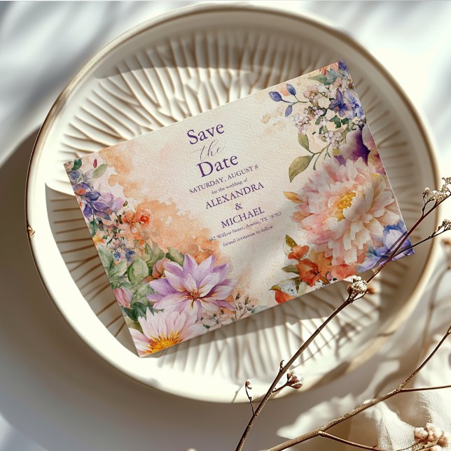 Boho Victorian Royal Floral Wedding  Save The Date (Creator Uploaded)