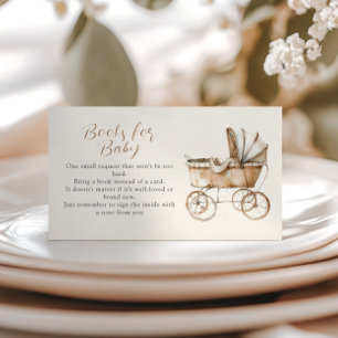 Boho Vintage Baby Carriage Books for Baby Enclosure Card