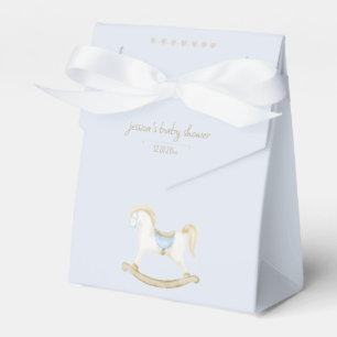 Boho Vintage Blue Rocking Horse Cowboy Baby Shower Favour Box