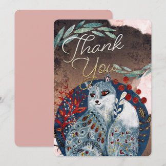 Boho Vintage Cat Thank You Invitation