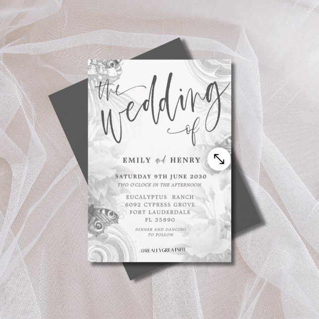 Boho Vintage Garden & Butterfly Wedding Invitation (Creator Uploaded)