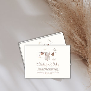 Boho Vintage Girl Outfit Books for Baby Shower Enclosure Card