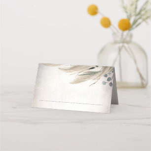 Boho Vintage Pampas Grass Wedding Place Card