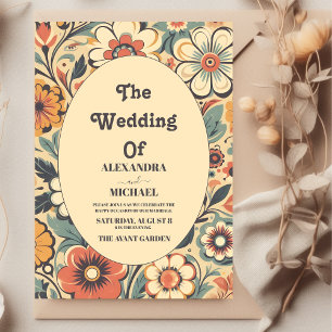 Boho Vintage Retro Wedding Invitation