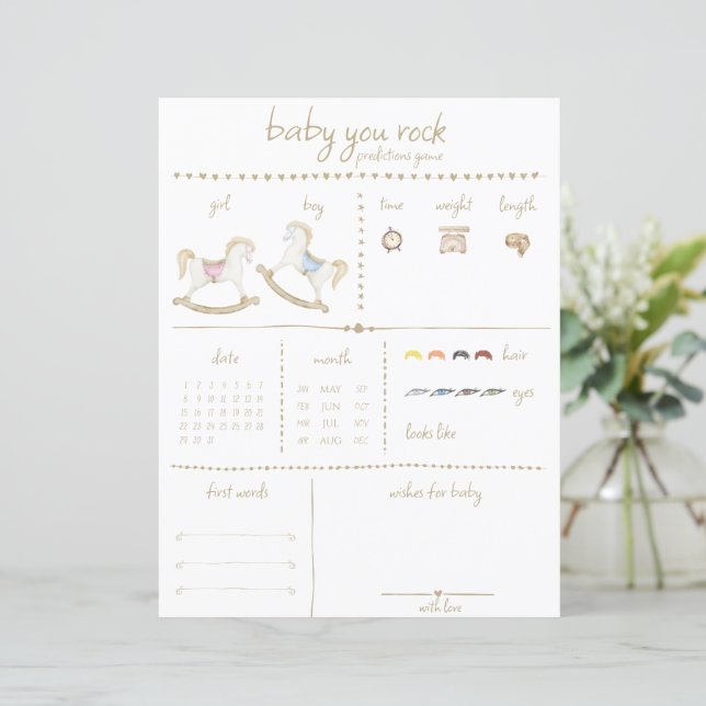 Boho Vintage Rocking Horse Cowboy Baby Shower (Standing Front)