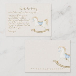 Boho Vintage Rocking Horse Cowboy Baby Shower Enclosure Card