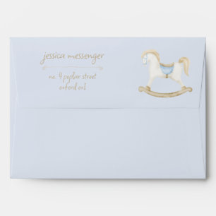 Boho Vintage Rocking Horse Cowboy Baby Shower Envelope