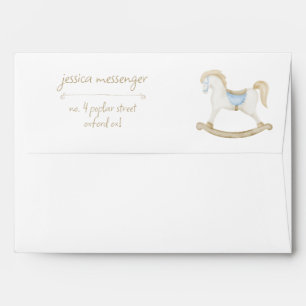 Boho Vintage Rocking Horse Cowboy Baby Shower Envelope