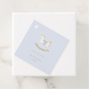 Boho Vintage Rocking Horse Cowboy Baby Shower Favour Tags