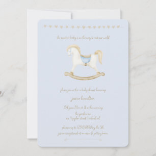 Boho Vintage Rocking Horse Cowboy Baby Shower Invitation