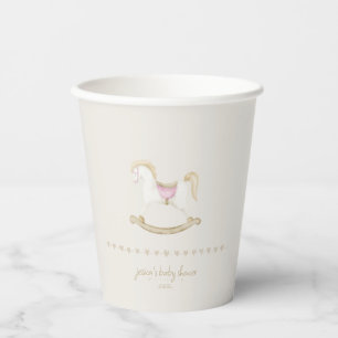 Boho Vintage Rocking Horse Cowboy Baby Shower Paper Cups