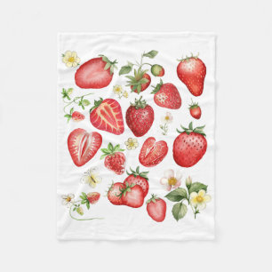 Boho Vintage Strawberry Festival Gift For Berry Fr Fleece Blanket