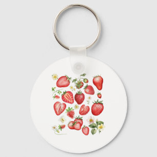 Boho Vintage Strawberry Festival Gift For Berry Fr Key Ring