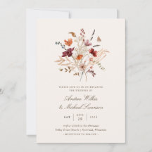 Boho Vintage Wildflower Fall Wedding