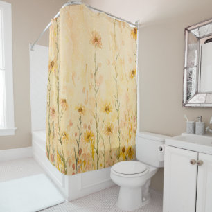 Boho Vintage Wildflowers Shower Curtain