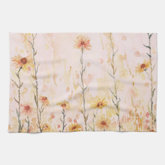Boho Vintage Wildflowers Tea Towel