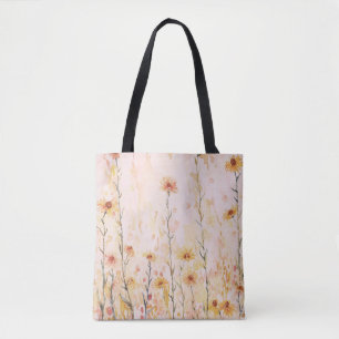 Boho Vintage Wildflowers Tote Bag
