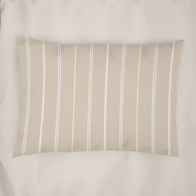 Boho Warm Neutral Striped Pattern Minimalist Sand Pillowcase (Creator Uploaded)